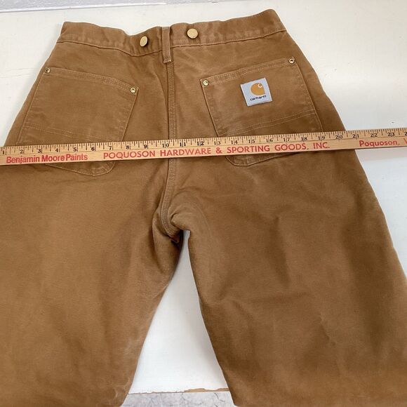 carhartt pants women’s duck canvas 30”x27-1/2” insulated size zip pockets - Picture 5 of 11